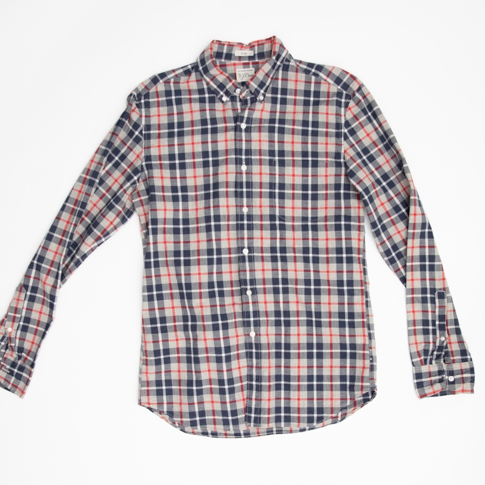 J Crew Slim Secret Wash Plaid Shirt
